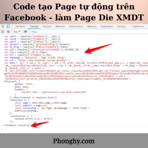 Code tạo Page tự động trên Facebook - làm Page Die XMDT